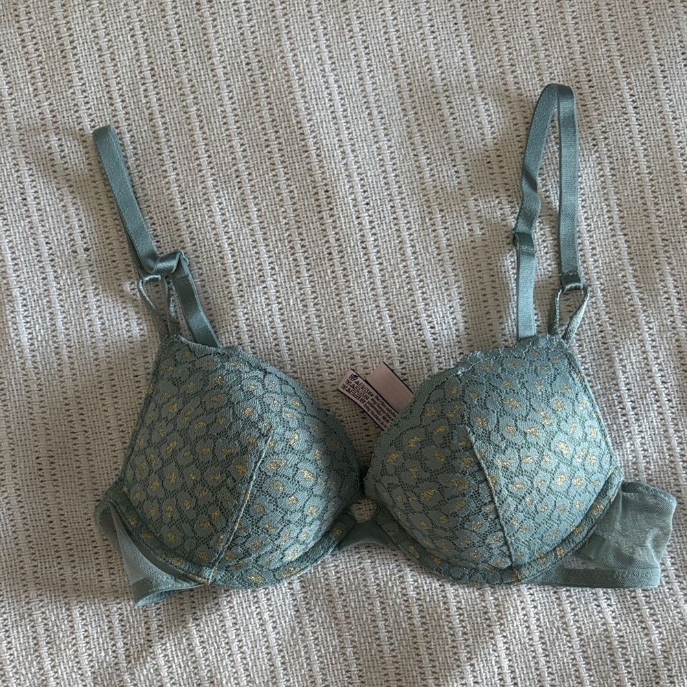 Victoria's Secret Lace Bra in Blue and Gold